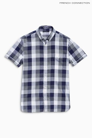 Navy French Connection Gingham Shirt